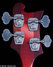 Rickenbacker 4001/4 C64, Fireglo: Headstock - Rear