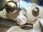 Rickenbacker M-8E/amp , Gray: Headstock - Rear