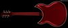 Rickenbacker 381/6 V69, Ruby: Full Instrument - Rear