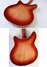 Aug 1967 Rickenbacker 365/6 Mod, Fireglo: Body - Rear