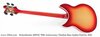Rickenbacker 4005/4 XC 90th Anniversary, Amber Fireglo: Full Instrument - Rear